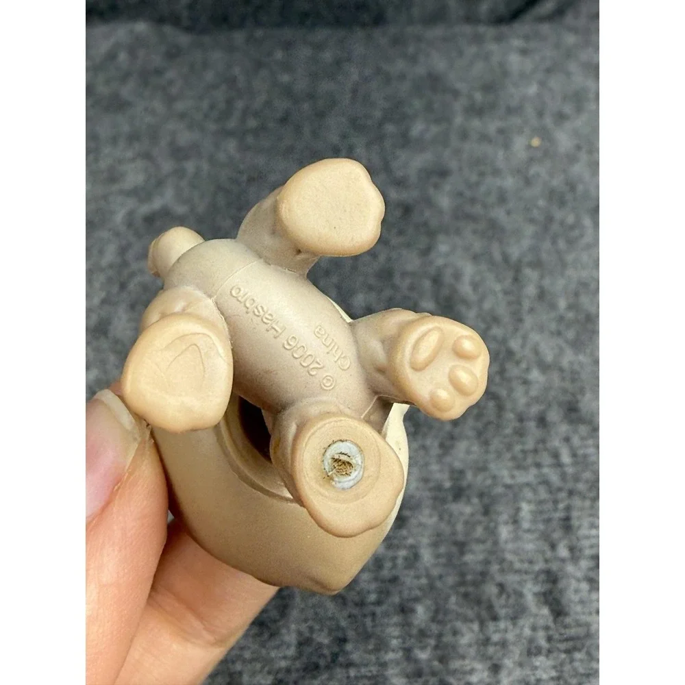 Hasbro Littlest Pet Shop Beige Husky Dog 358 Mini Figure 2006 Green Eyes LPS Toy